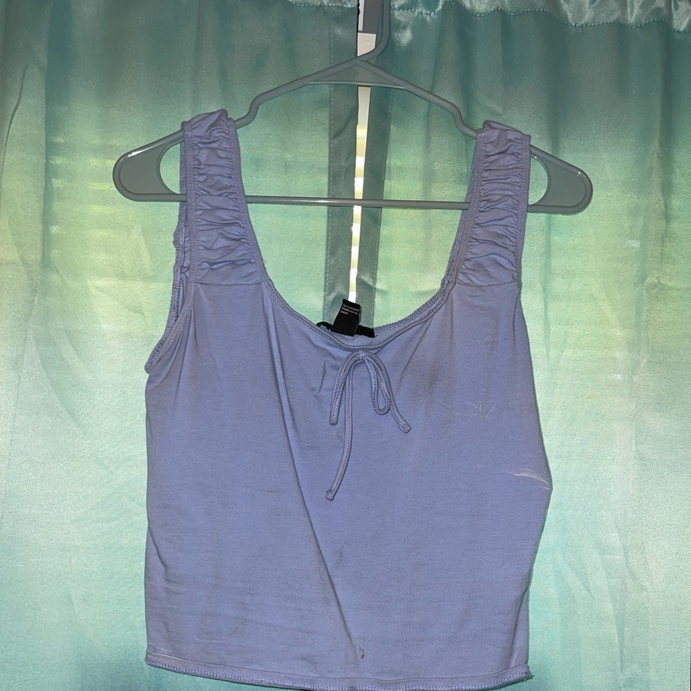 baby blue crop top shirt